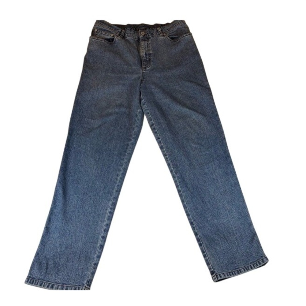 Lauren Jeans Co. High Waisted Mom Straight Leg Jeans Womens 10 Blue Med‎ Wash